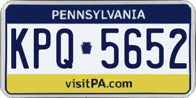 PA license plate KPQ5652