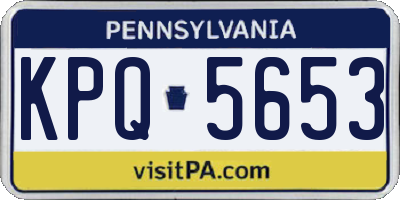 PA license plate KPQ5653