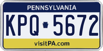 PA license plate KPQ5672