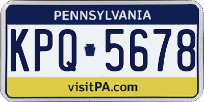 PA license plate KPQ5678