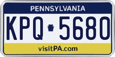PA license plate KPQ5680