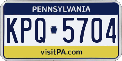 PA license plate KPQ5704