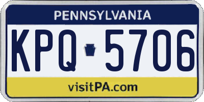 PA license plate KPQ5706