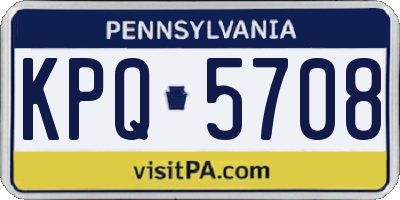 PA license plate KPQ5708