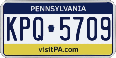 PA license plate KPQ5709