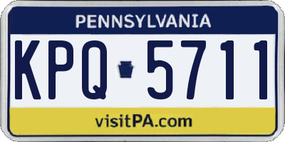 PA license plate KPQ5711