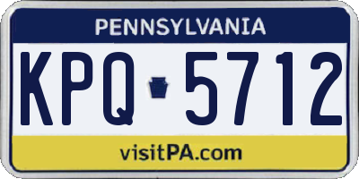 PA license plate KPQ5712