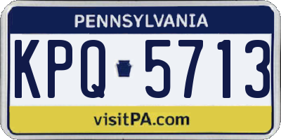 PA license plate KPQ5713