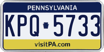 PA license plate KPQ5733