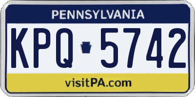 PA license plate KPQ5742