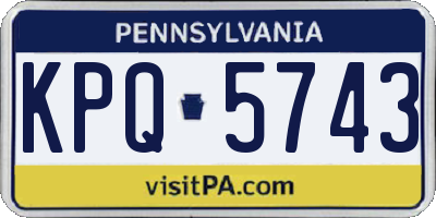 PA license plate KPQ5743