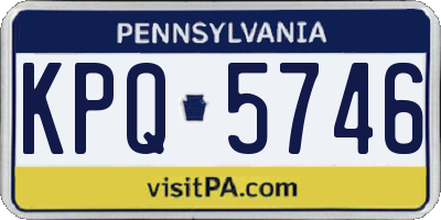 PA license plate KPQ5746