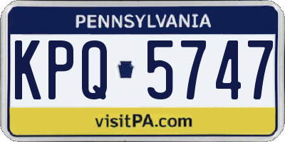 PA license plate KPQ5747