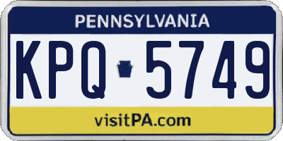 PA license plate KPQ5749