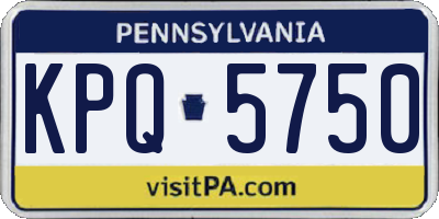 PA license plate KPQ5750