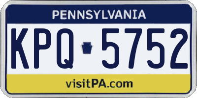 PA license plate KPQ5752