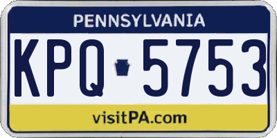 PA license plate KPQ5753