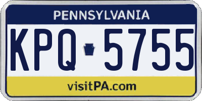 PA license plate KPQ5755