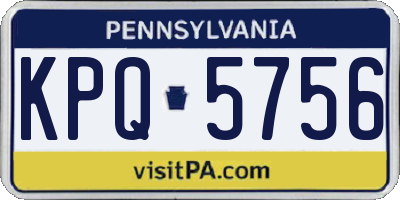 PA license plate KPQ5756