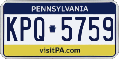 PA license plate KPQ5759
