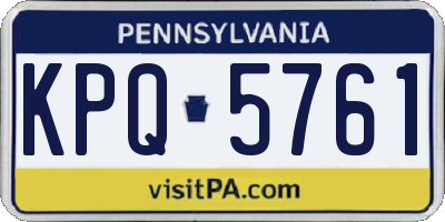 PA license plate KPQ5761