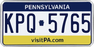 PA license plate KPQ5765