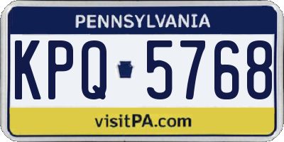 PA license plate KPQ5768