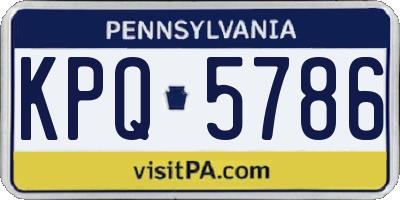 PA license plate KPQ5786