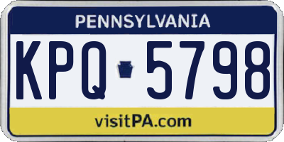 PA license plate KPQ5798