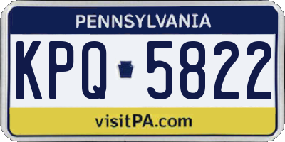 PA license plate KPQ5822