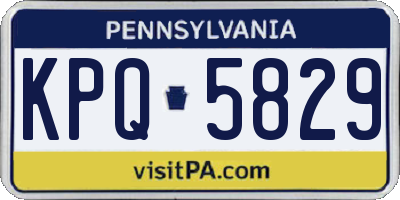 PA license plate KPQ5829