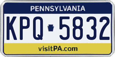 PA license plate KPQ5832