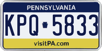 PA license plate KPQ5833