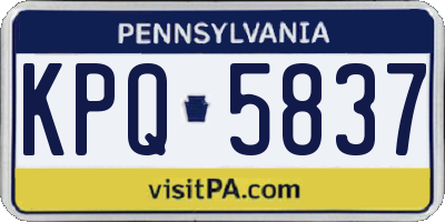 PA license plate KPQ5837