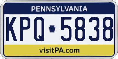 PA license plate KPQ5838