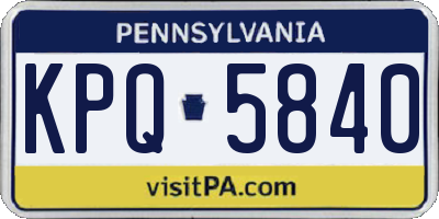 PA license plate KPQ5840