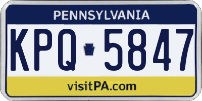 PA license plate KPQ5847