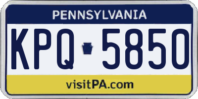 PA license plate KPQ5850