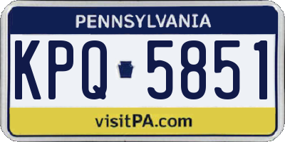 PA license plate KPQ5851