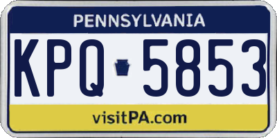 PA license plate KPQ5853