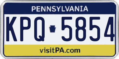 PA license plate KPQ5854