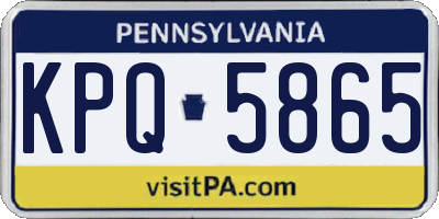 PA license plate KPQ5865