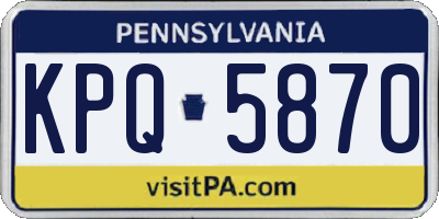 PA license plate KPQ5870