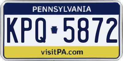 PA license plate KPQ5872