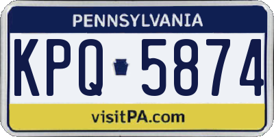 PA license plate KPQ5874