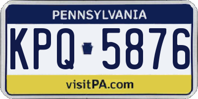 PA license plate KPQ5876