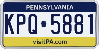 PA license plate KPQ5881