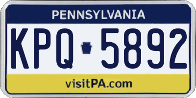 PA license plate KPQ5892