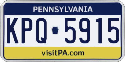 PA license plate KPQ5915