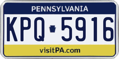 PA license plate KPQ5916